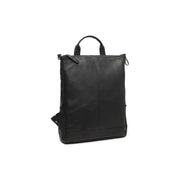 Manchester Full-Grain Leather Backpack da Donna - Structured Side Profile Showing Gusset Depth &amp; Expansion Capacity