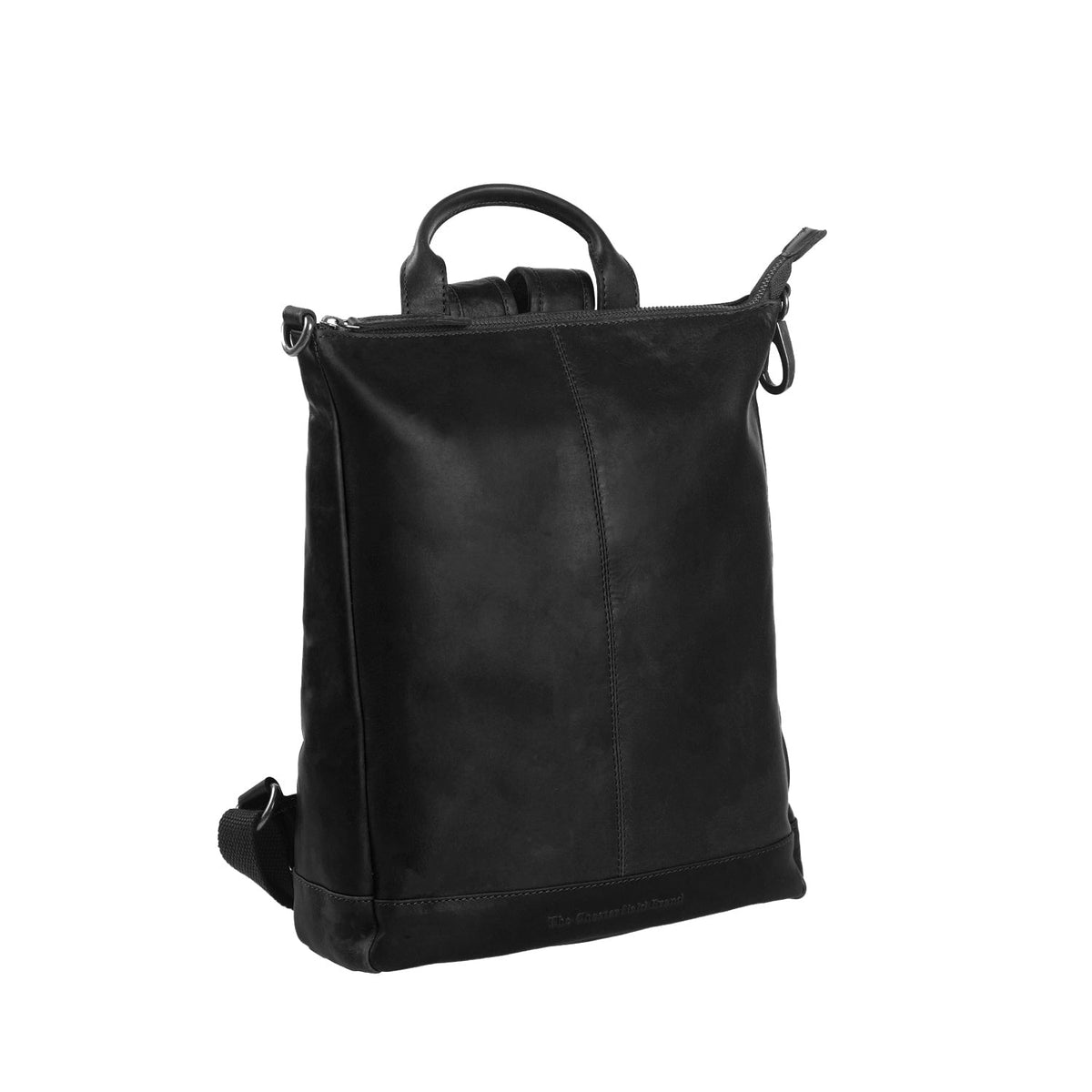 Saar Full-Grain Leather Backpack da Donna - Structured Side Profile Showing Gusset Depth &amp; Expansion Capacity