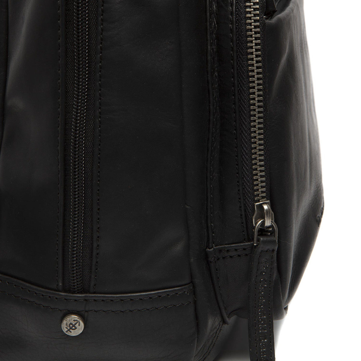 Santana Full-Grain Leather Backpack da Donna - Structured Side Profile Showing Gusset Depth &amp; Expansion Capacity