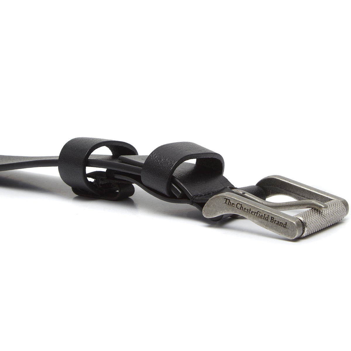 Solid Antique Brass Hardware & Heavy-Duty Dual Zipper Detail on Aayden Full-Grain Leather Belt