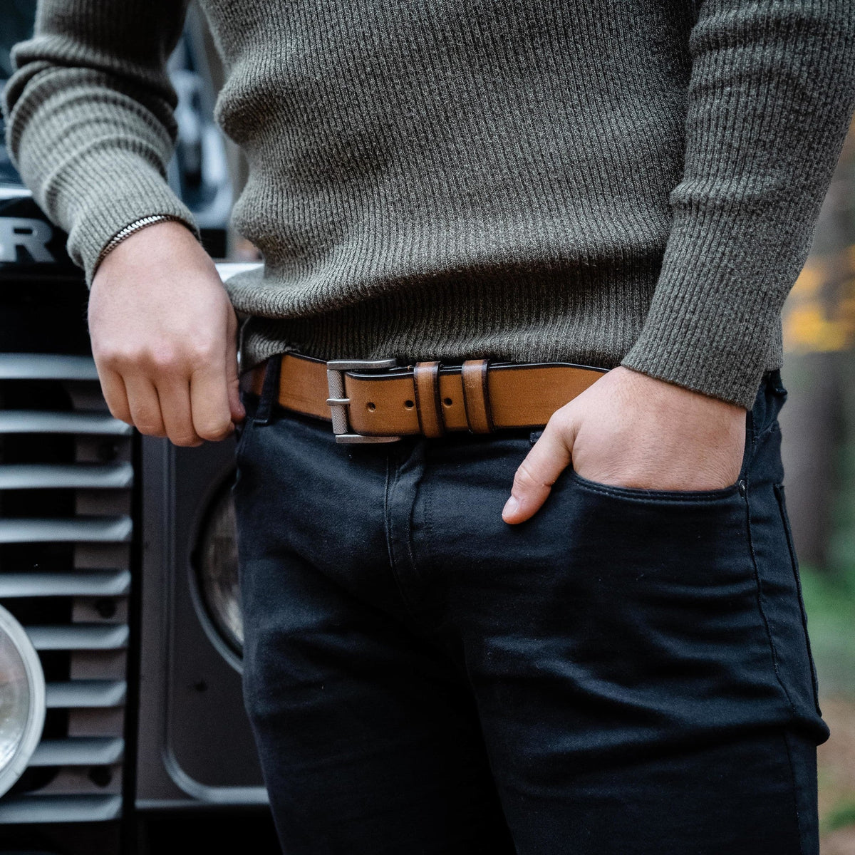 Aayden Full-Grain Cintura in Pelle da Uomo – Vista prodotto alternativa 3