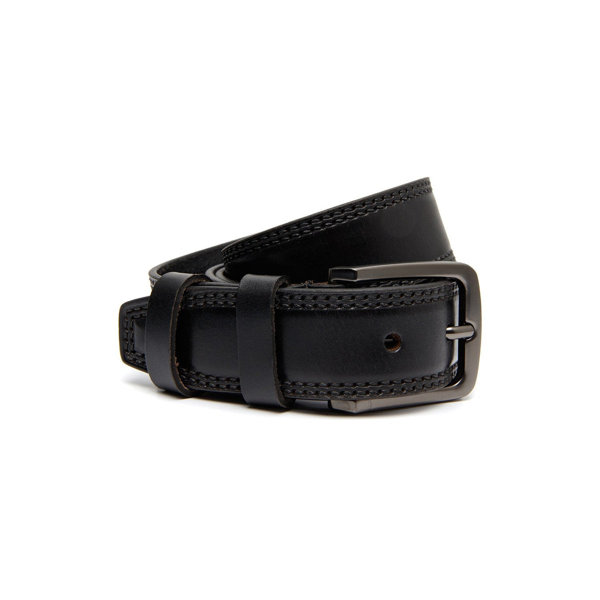 
Manovo Pelle Pieno Fiore Belt da Uomo in classica vera pelle pieno fiore 100% - Full Exterior Vista frontale e silhouette sartoriale | Acquista online
