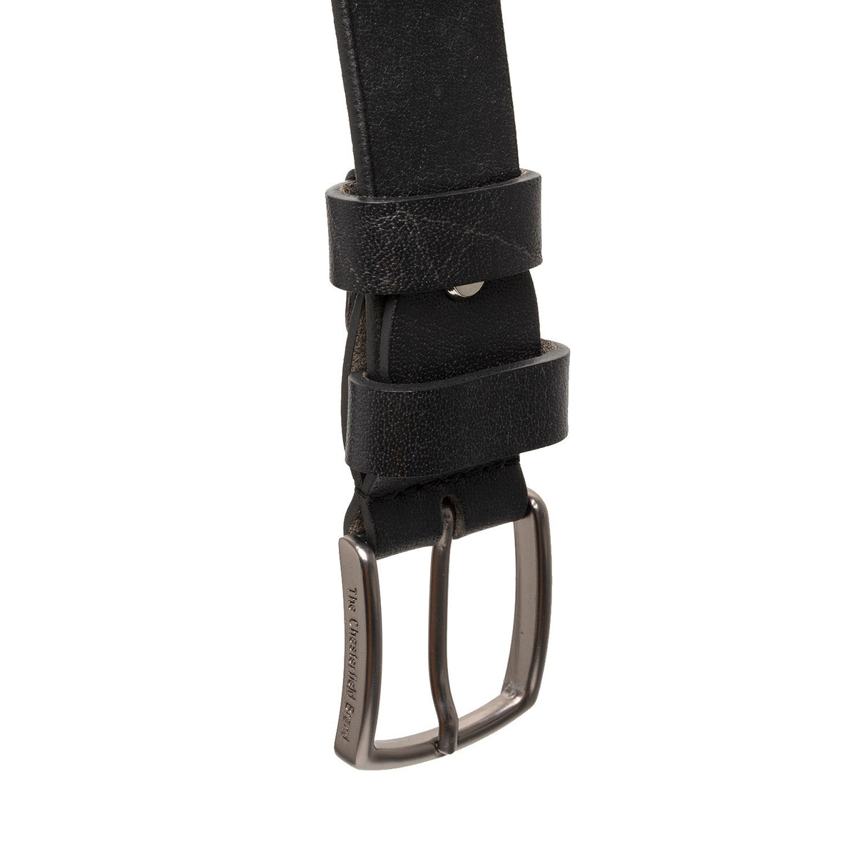 Morrison Full-Grain Cintura in Pelle da Uomo - Structured Side Profile Showing Gusset Depth &amp; Expansion Capacity