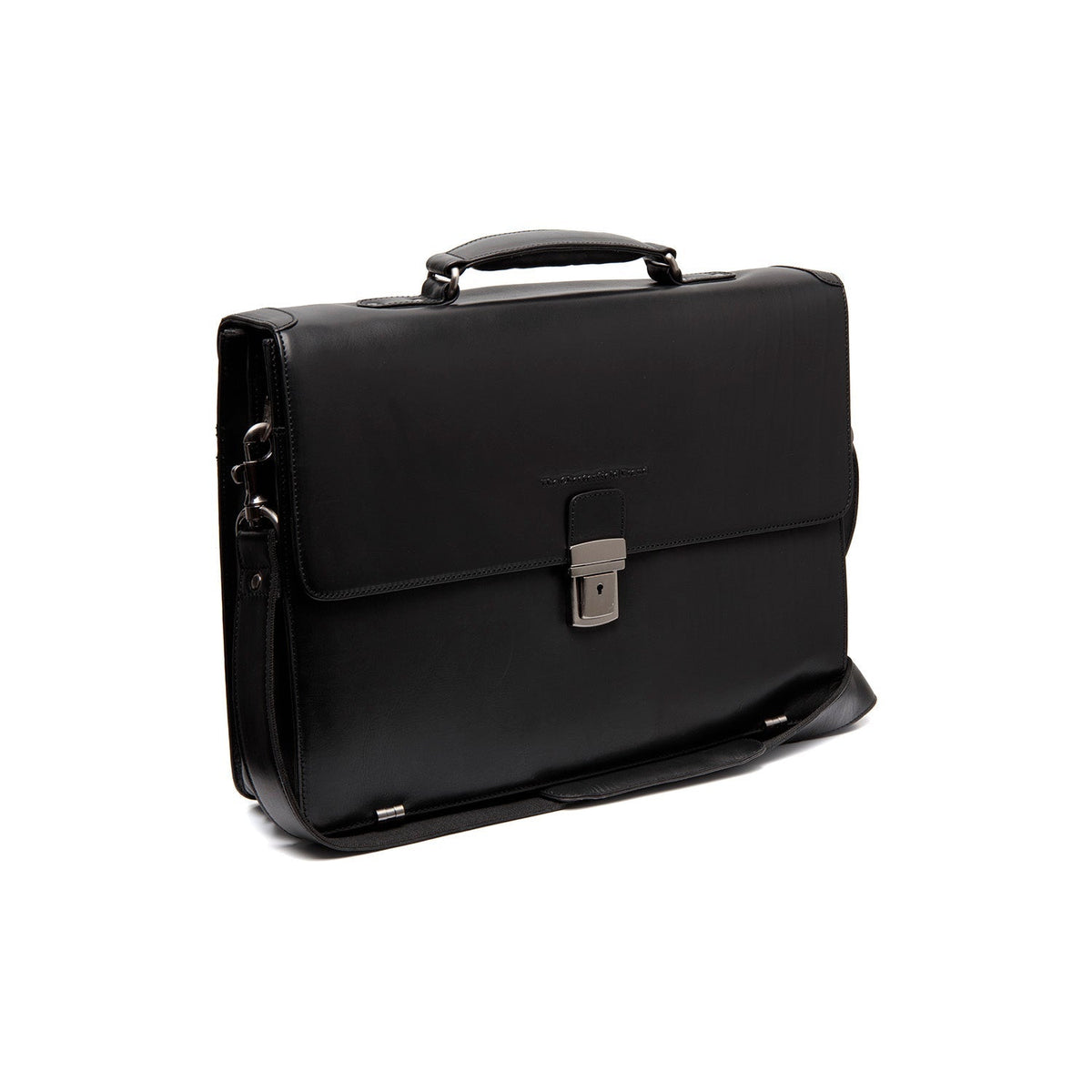 Salvatore Full-Grain Leather Briefcase da Uomo in Classic 100% Full-Grain Leather - Full Exterior Front Profile View | Acquista online