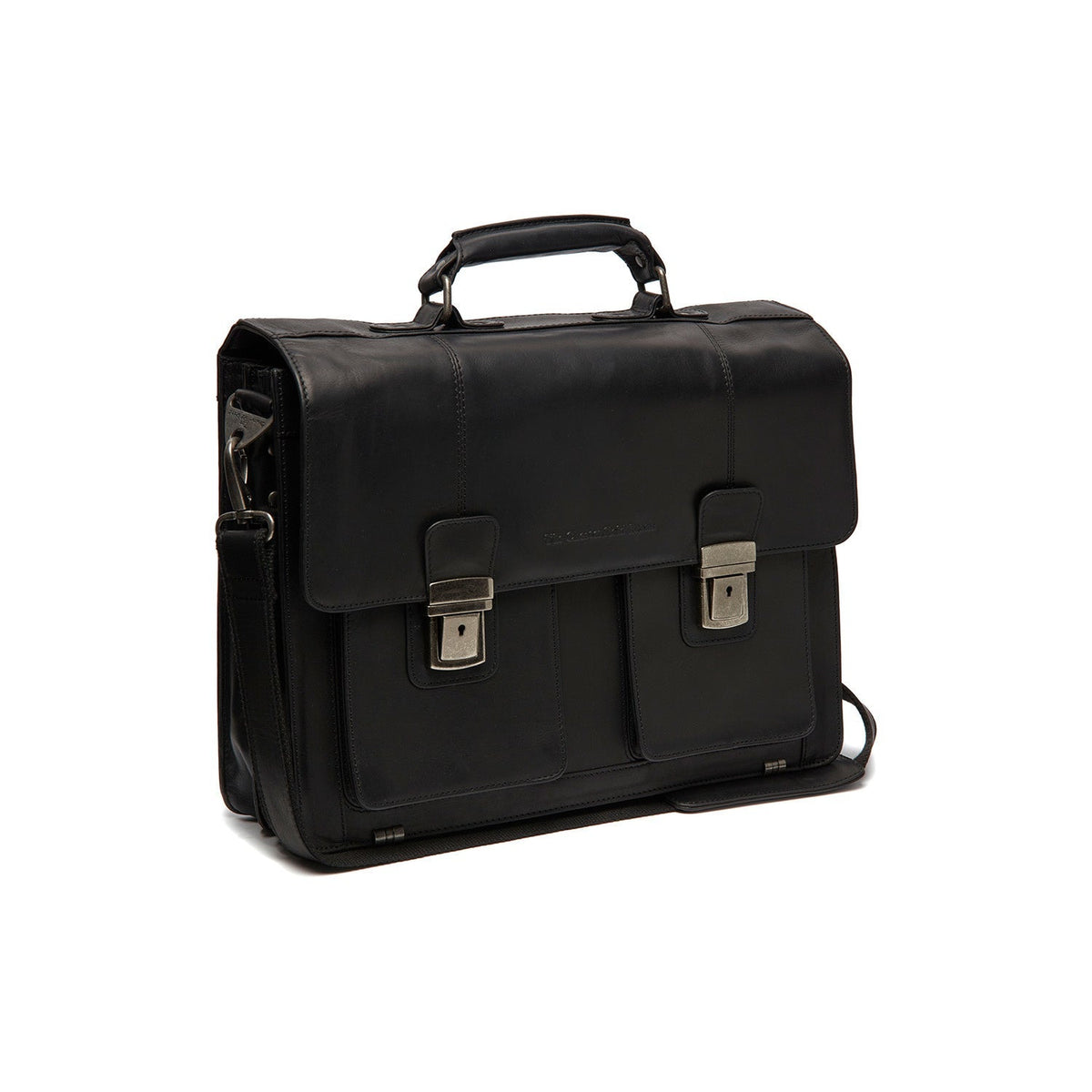 Springfield Full-Grain Leather Briefcase da Donna in Classic 100% Full-Grain Leather - Full Exterior Front Profile View | Acquista online