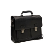 Springfield Full-Grain Leather Briefcase da Donna in Classic 100% Full-Grain Leather - Full Exterior Front Profile View | Acquista online