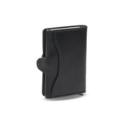 Classic 100% Full-Grain Leather Card Holder - Rear Perspective Showing Reinforced Leather Straps & Stitching