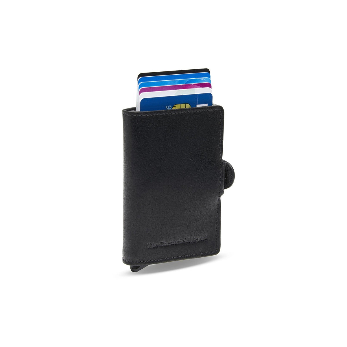 Baldwin Full-Grain Leather Card Holder da Donna in Classic 100% Full-Grain Leather - Full Exterior Front Profile View | Acquista online