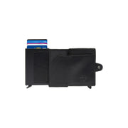 Baldwin Full-Grain Leather Card Holder da Donna - Structured Side Profile Showing Gusset Depth &amp; Expansion Capacity