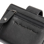 Solid Antique Brass Hardware &amp; Heavy-Duty Dual Zipper Detail on Barrea Full-Grain Leather Card Holder da Donna