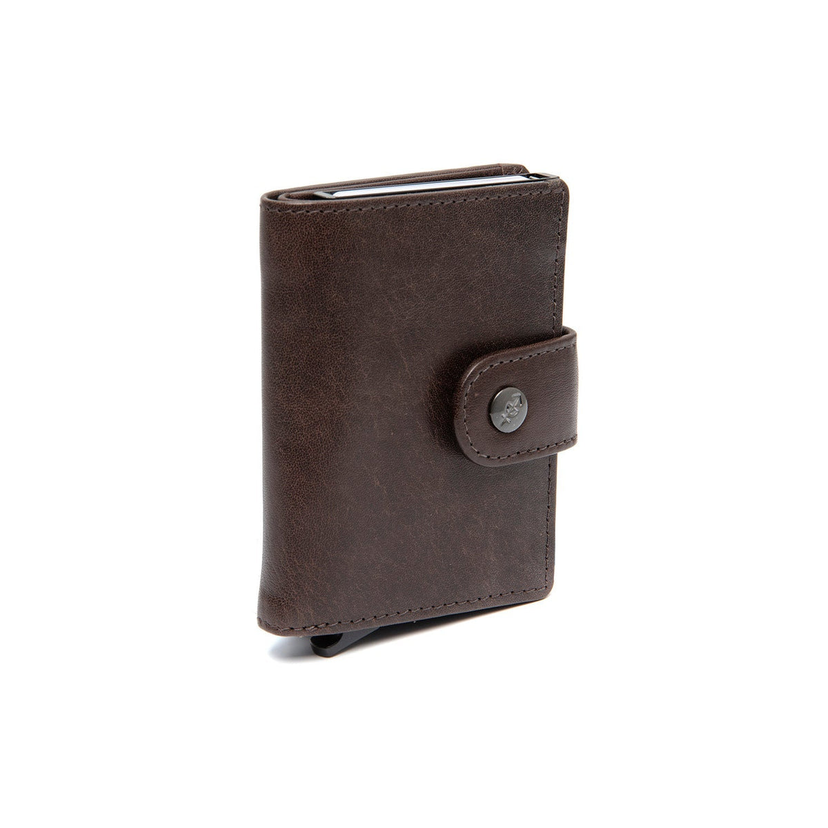 Brown Leather Card Holder Barrea, detail view 5