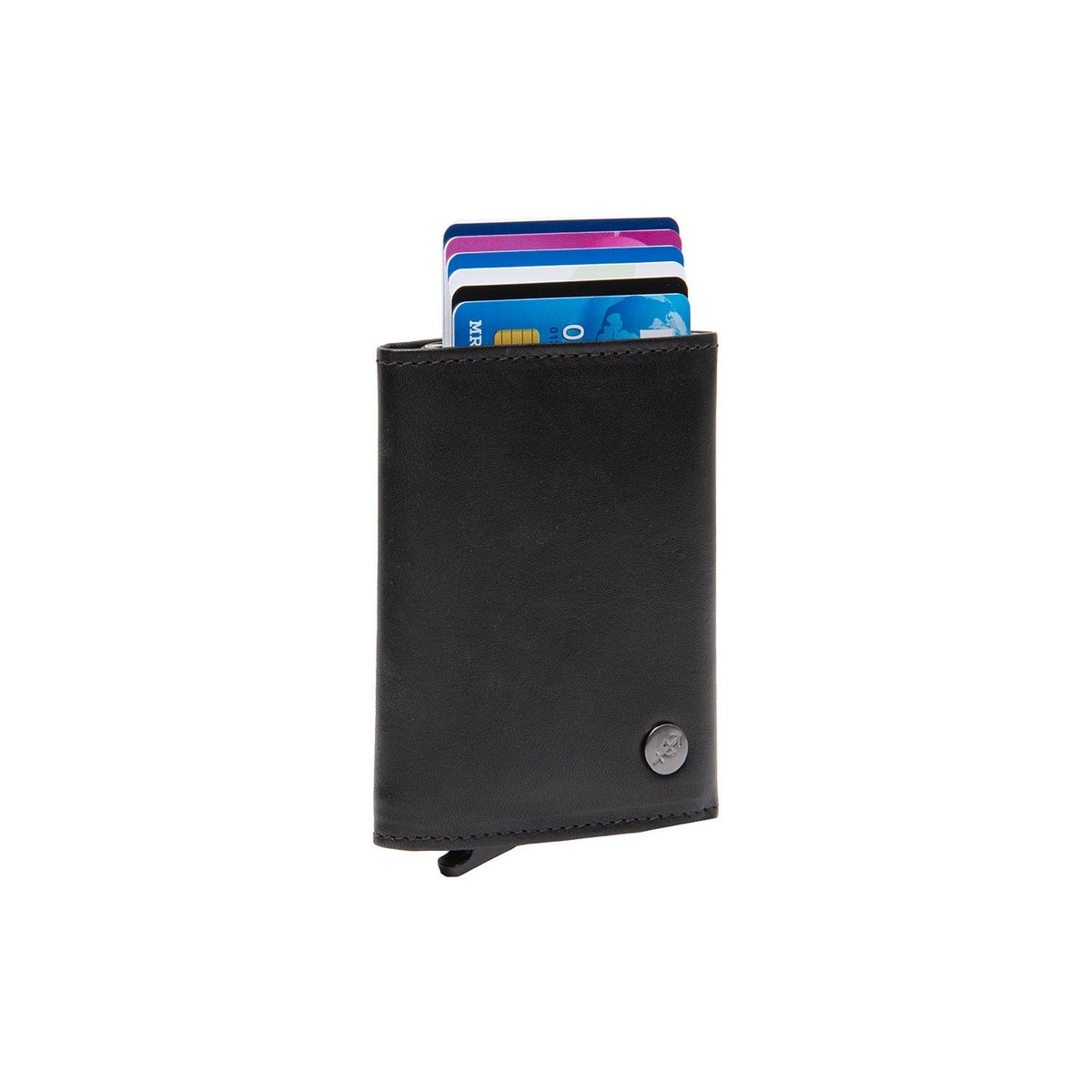 Gabriela Full-Grain Leather Card Holder da Donna in Classic 100% Full-Grain Leather - Full Exterior Front Profile View | Acquista online