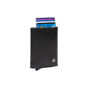 Gabriela Full-Grain Leather Card Holder da Donna in Classic 100% Full-Grain Leather - Full Exterior Front Profile View | Acquista online