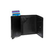 Gabriela Full-Grain Leather Card Holder da Donna - Structured Side Profile Showing Gusset Depth &amp; Expansion Capacity