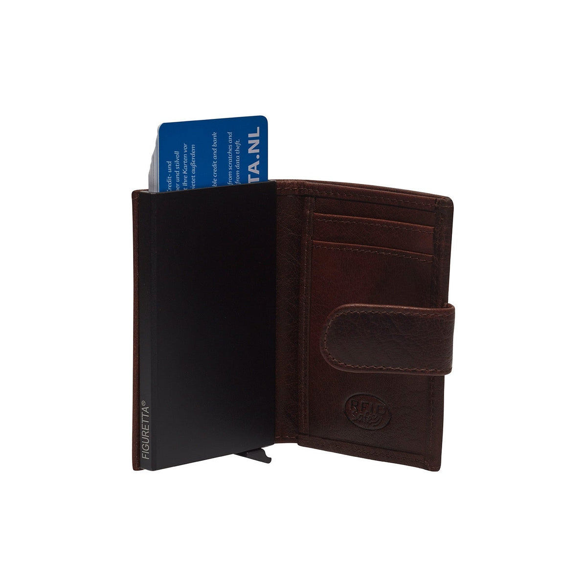 
Brown Leather Card Holder Hannover, detail view 1