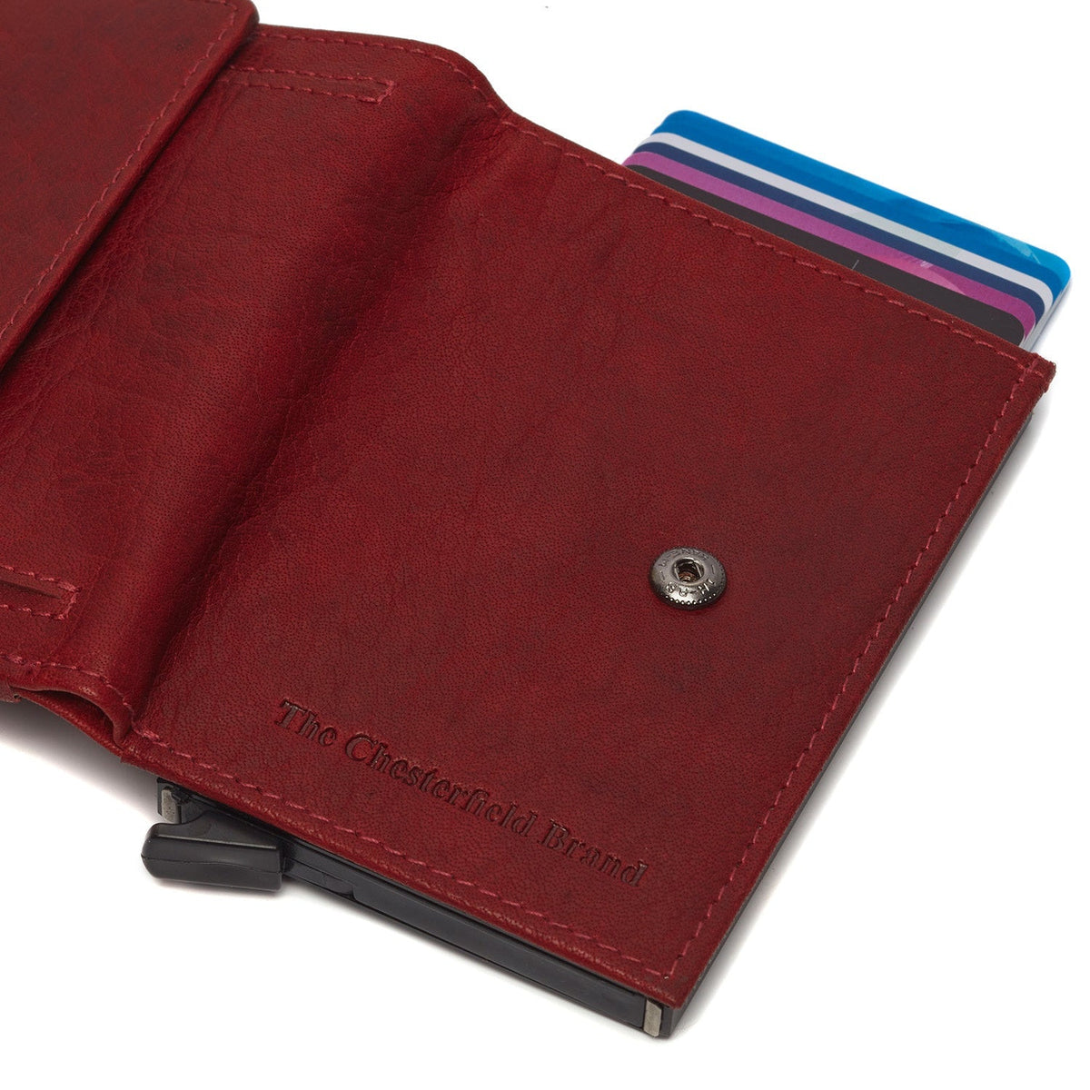 
Red Leather Card Holder Hannover, detail view 3