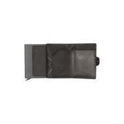Classic 100% Full-Grain Leather Card Holder - Rear Perspective Showing Reinforced Leather Straps &amp; Stitching