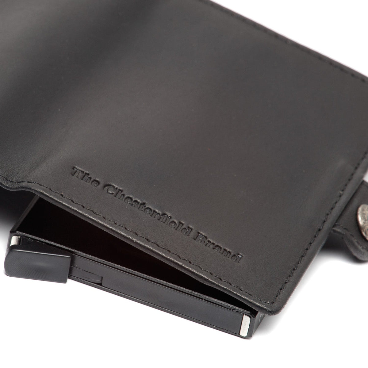 Lagos Full-Grain Leather Card Holder da Donna - Structured Side Profile Showing Gusset Depth &amp; Expansion Capacity