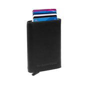 Lancaster Full-Grain Leather Card Holder da Donna in Classic 100% Full-Grain Leather - Full Exterior Front Profile View | Acquista online