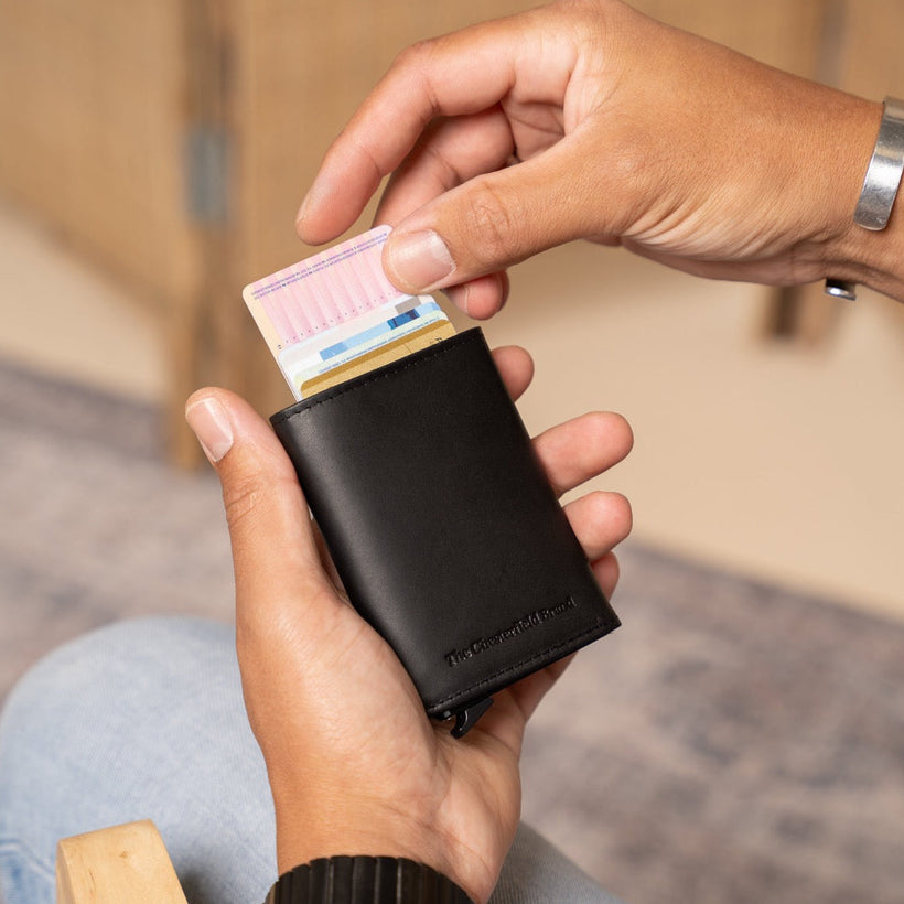 Lancaster Full-Grain Leather Card Holder da Donna