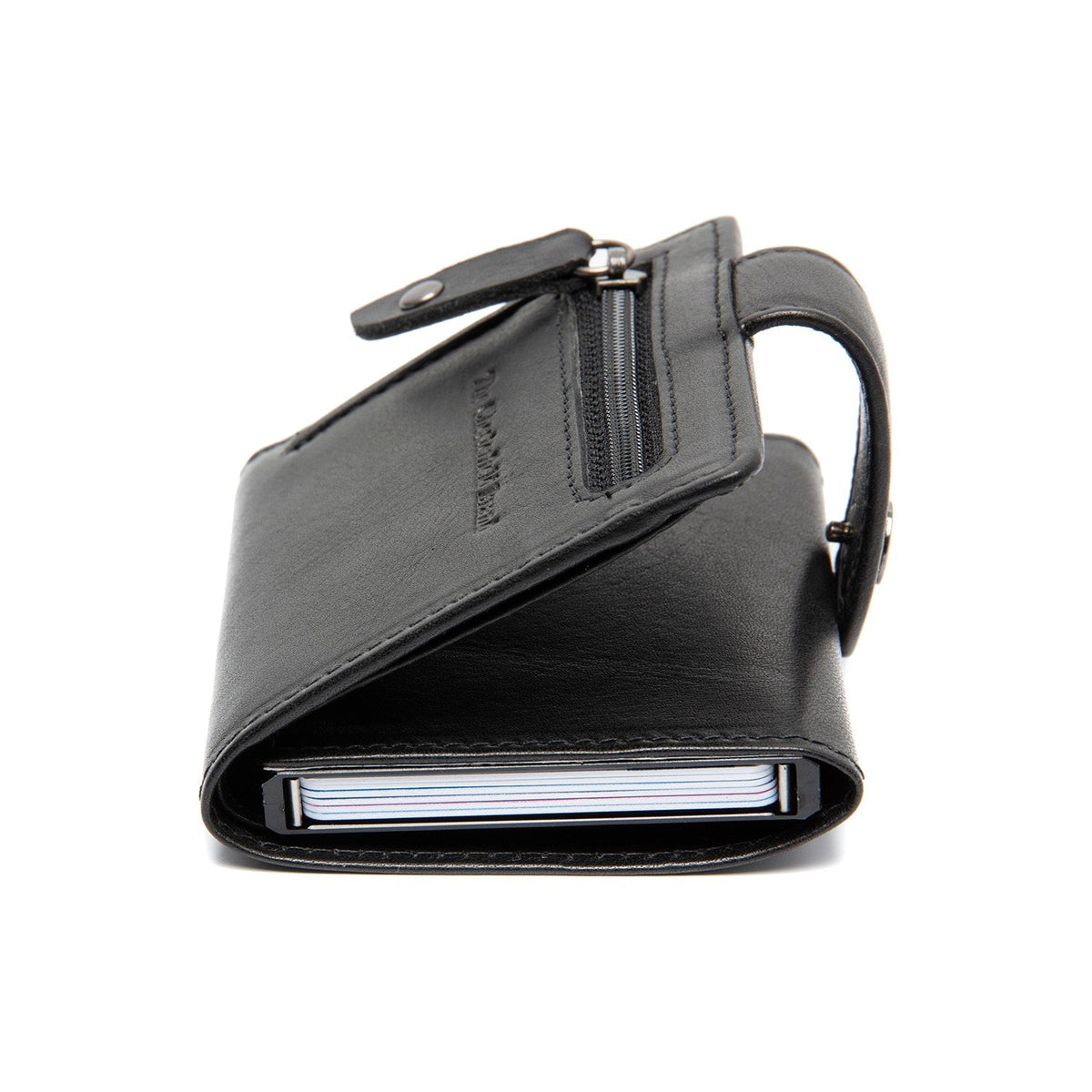 Solid Antique Brass Hardware &amp; Heavy-Duty Dual Zipper Detail on Larino Full-Grain Leather Card Holder da Donna