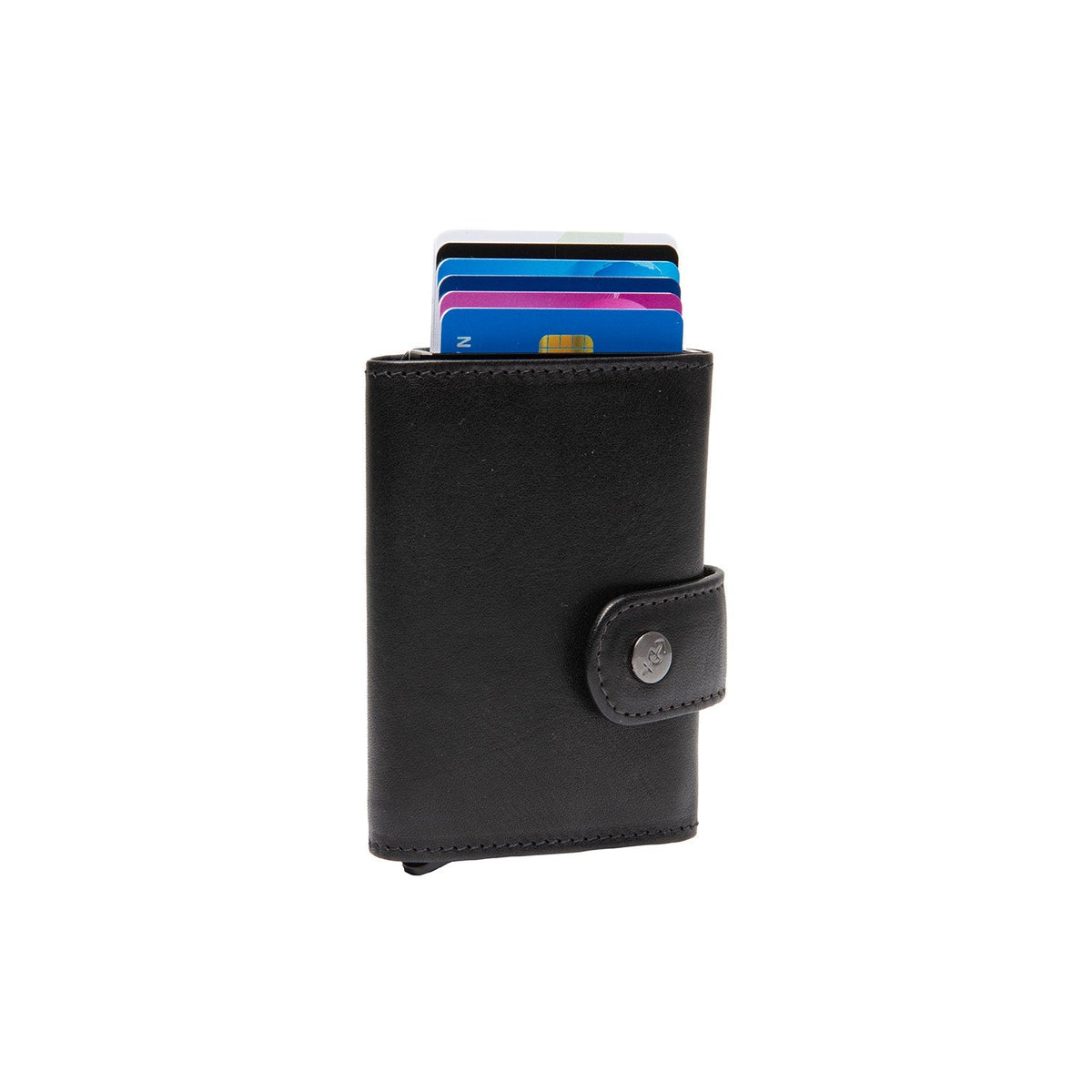 Larino Full-Grain Leather Card Holder da Donna in Classic 100% Full-Grain Leather - Full Exterior Front Profile View | Acquista online