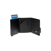Larino Full-Grain Leather Card Holder da Donna - Structured Side Profile Showing Gusset Depth &amp; Expansion Capacity