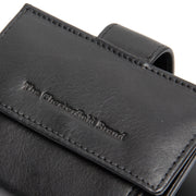 Solid Antique Brass Hardware &amp; Heavy-Duty Dual Zipper Detail on Lesina Full-Grain Leather Card Holder da Donna