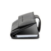 Lesina Full-Grain Leather Card Holder da Donna - Structured Side Profile Showing Gusset Depth &amp; Expansion Capacity