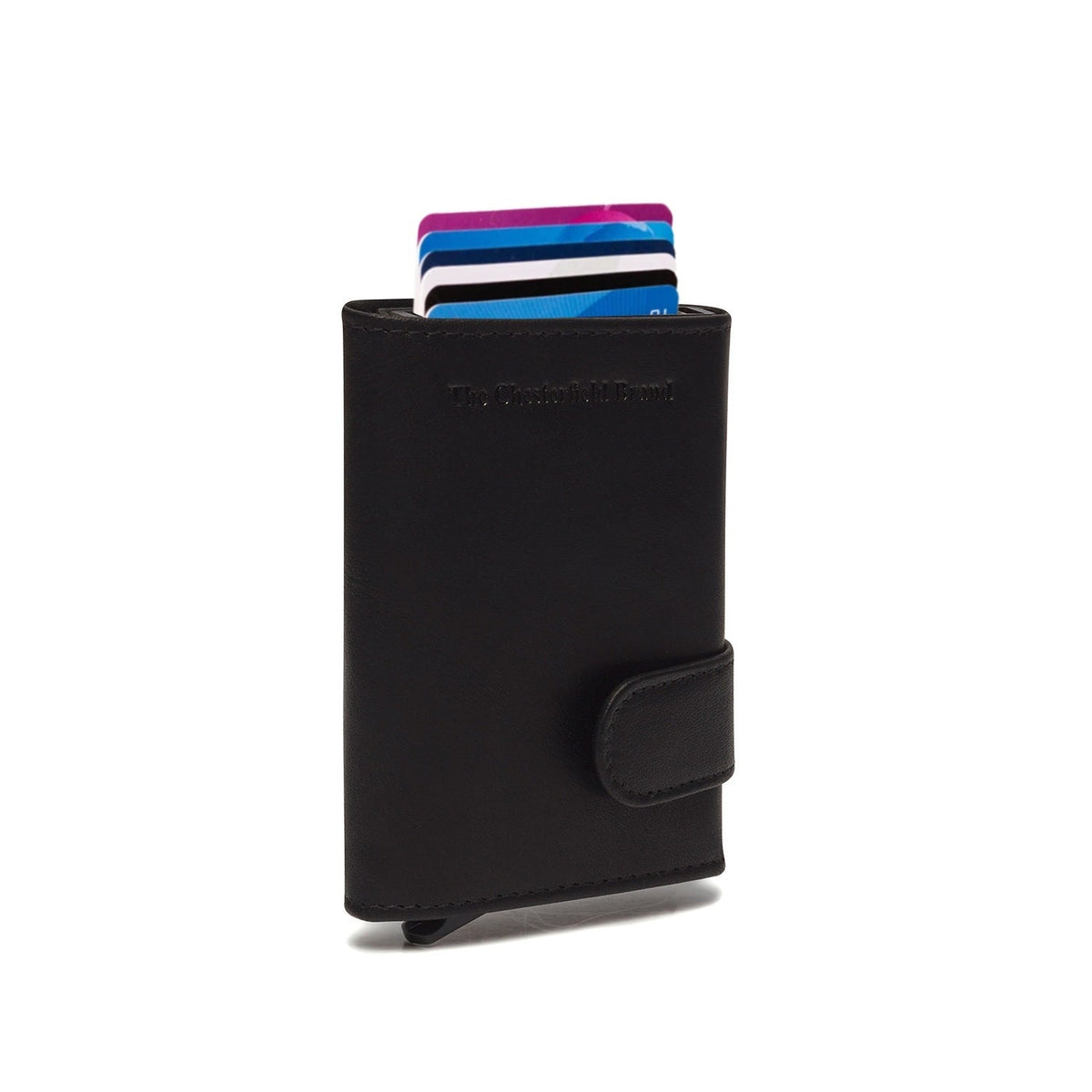 Mannheim Full-Grain Leather Card Holder da Donna in Classic 100% Full-Grain Leather - Full Exterior Front Profile View | Acquista online