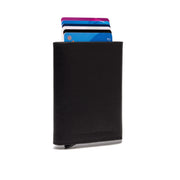 Paris Full-Grain Leather Card Holder in Classic 100% Full-Grain Leather - Full Exterior Front Profile View | Acquista online