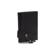 Solid Antique Brass Hardware &amp; Heavy-Duty Dual Zipper Detail on Portland Full-Grain Leather Card Holder da Donna