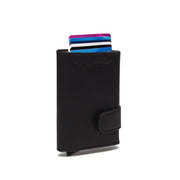 Portland Full-Grain Leather Card Holder da Donna in Classic 100% Full-Grain Leather - Full Exterior Front Profile View | Acquista online