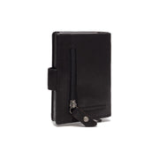 Solid Antique Brass Hardware &amp; Heavy-Duty Dual Zipper Detail on Prague Full-Grain Leather Card Holder da Donna