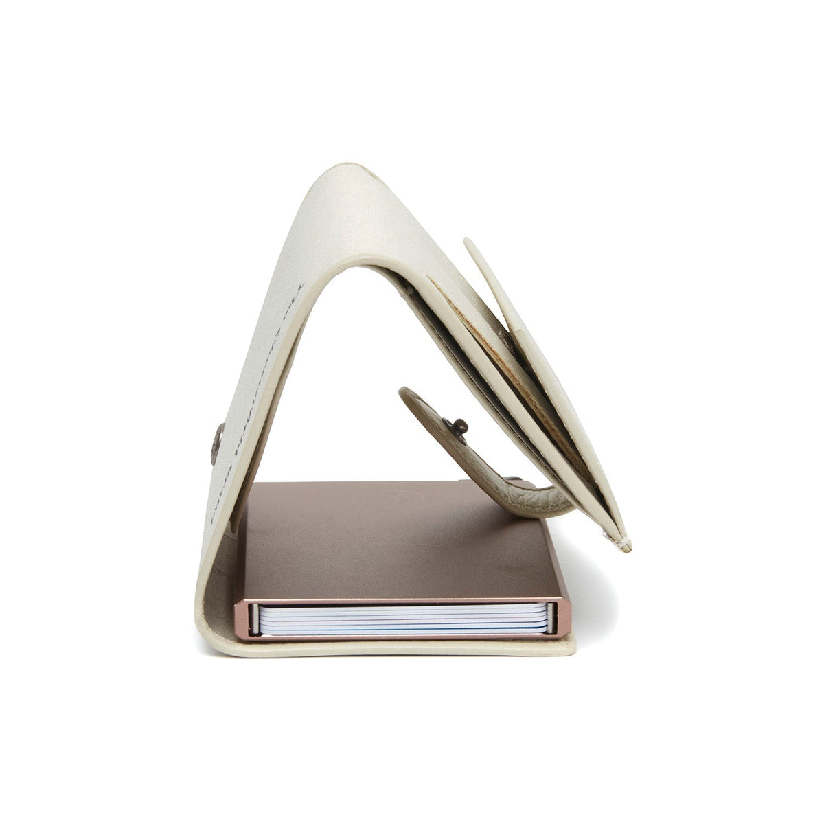 Solid Antique Brass Hardware & Heavy-Duty Dual Zipper Detail on Sabana Full-Grain Leather Card Holder