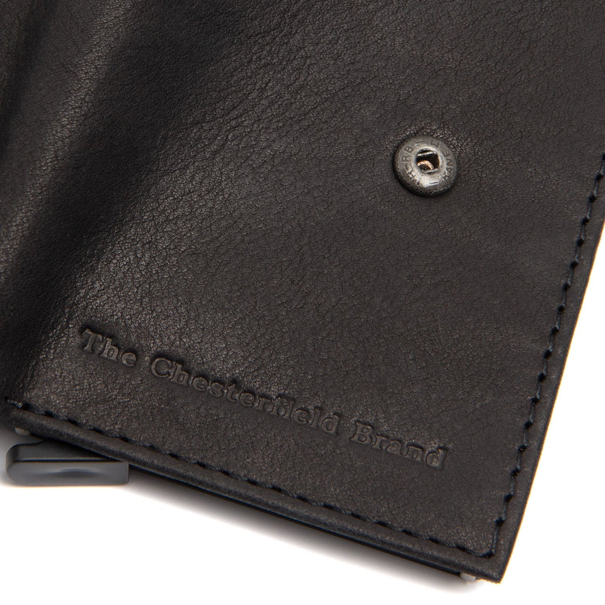 Solid Antique Brass Hardware &amp; Heavy-Duty Dual Zipper Detail on Torola Full-Grain Leather Card Holder da Donna