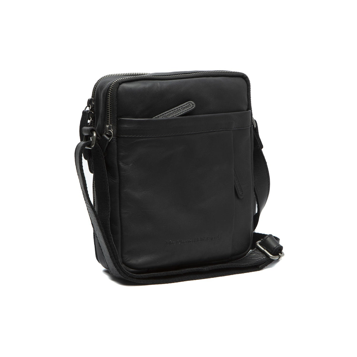 Alva Full-Grain Leather Crossbody Bag da Uomo in Classic 100% Full-Grain Leather - Full Exterior Front Profile View | Acquista online