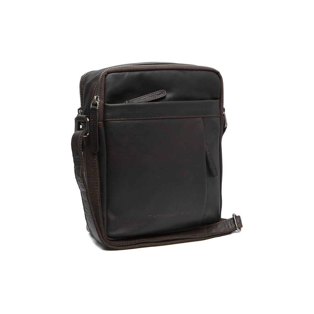 Brown Leather Crossbody Bag Alva, front view