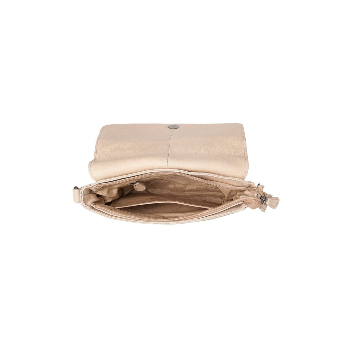 Ann Full-Grain Leather Crossbody Bag da Donna - Structured Side Profile Showing Gusset Depth &amp; Expansion Capacity