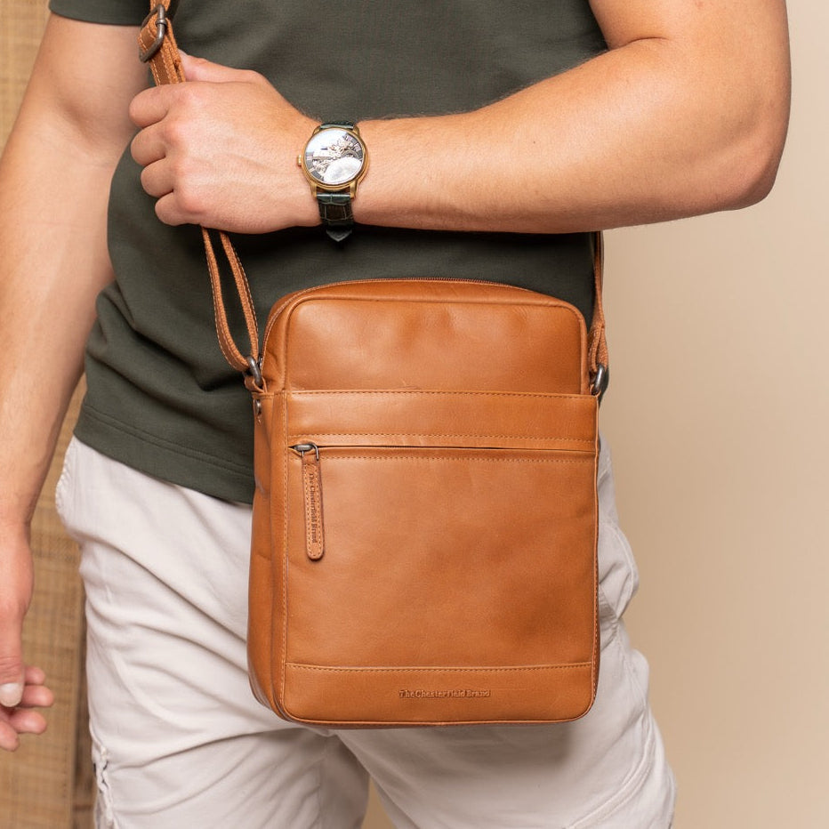 Anzora Full-Grain Leather Crossbody Bag da Uomo – Vista prodotto alternativa 2