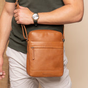 Anzora Full-Grain Leather Crossbody Bag da Uomo – Vista prodotto alternativa 2