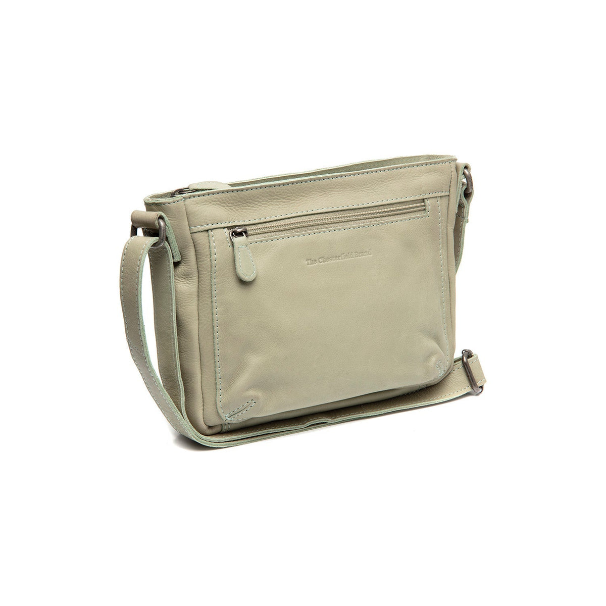 
Ocean Green Leather Crossbody Bag Aston, front view