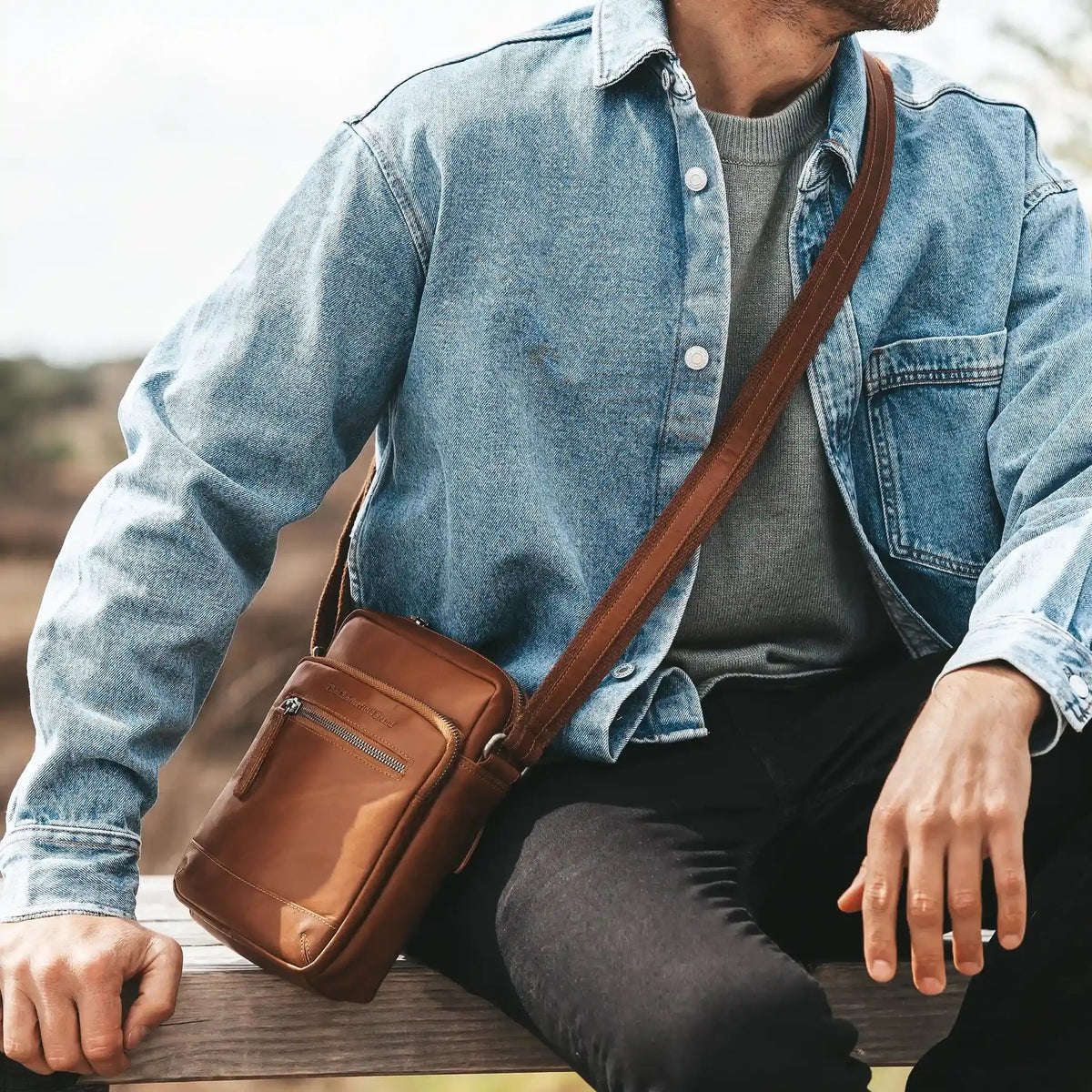 Birmingham Full-Grain Leather Crossbody Bag da Uomo – Vista prodotto alternativa 3