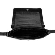 Solid Antique Brass Hardware &amp; Heavy-Duty Dual Zipper Detail on Bodin Full-Grain Leather Crossbody Bag da Donna