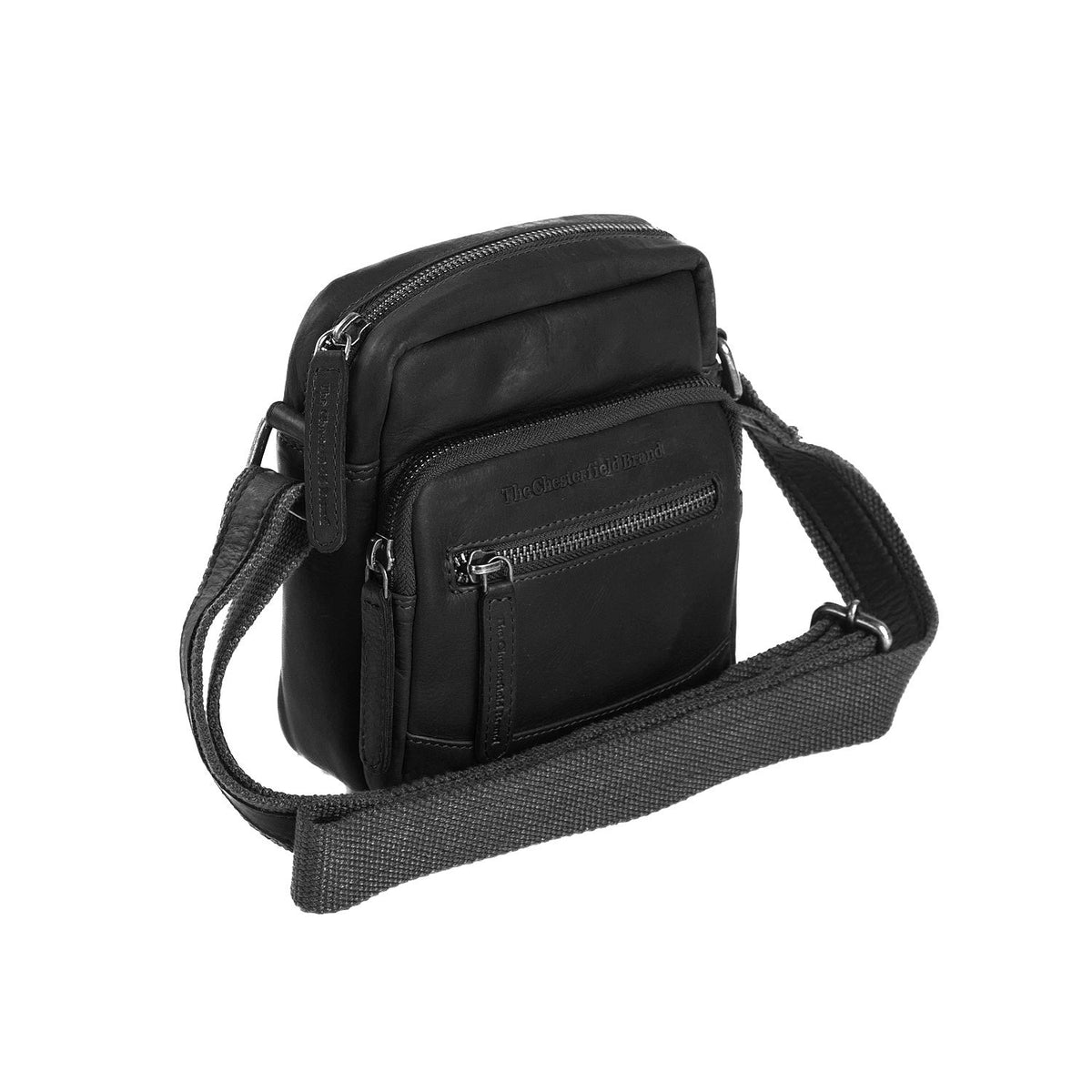 Bremen Full-Grain Leather Crossbody Bag da Uomo in Classic 100% Full-Grain Leather - Full Exterior Front Profile View | Acquista online