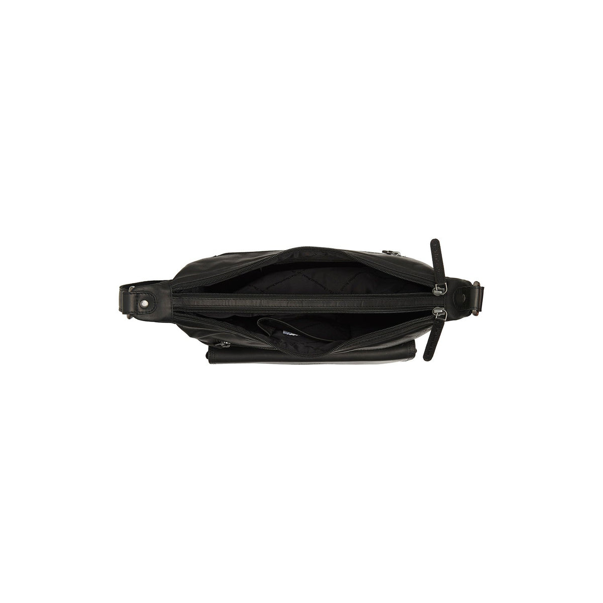 Solid Antique Brass Hardware &amp; Heavy-Duty Dual Zipper Detail on Bryson Full-Grain Leather Crossbody Bag da Donna