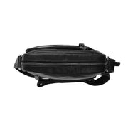 Dessau Full-Grain Leather Crossbody Bag da Uomo - Structured Side Profile Showing Gusset Depth &amp; Expansion Capacity