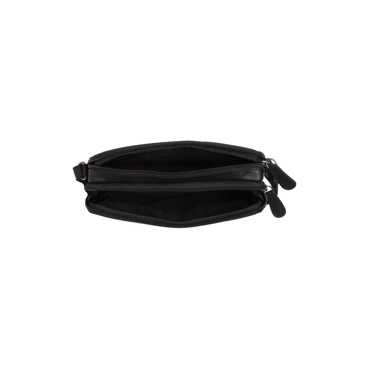 Solid Antique Brass Hardware &amp; Heavy-Duty Dual Zipper Detail on Ellon Full-Grain Leather Crossbody Bag da Donna