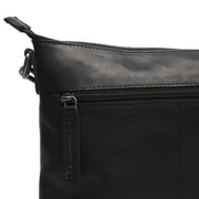 Solid Antique Brass Hardware &amp; Heavy-Duty Dual Zipper Detail on Faro Full-Grain Leather Crossbody Bag da Donna