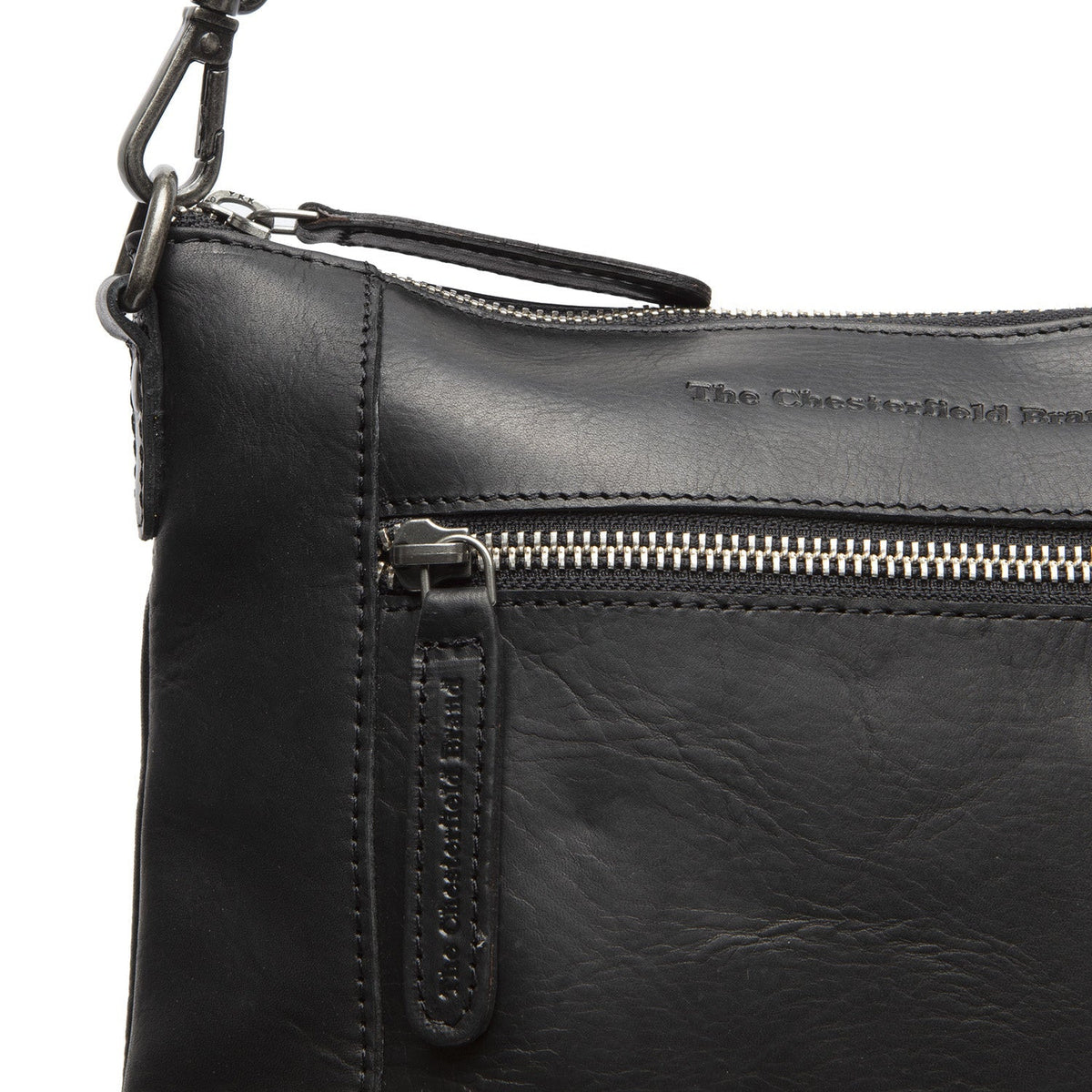 Faro Full-Grain Leather Crossbody Bag da Donna - Structured Side Profile Showing Gusset Depth &amp; Expansion Capacity